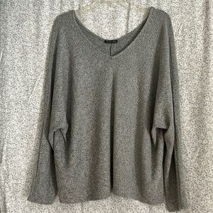 Grey V-neck Light Summer Sweater